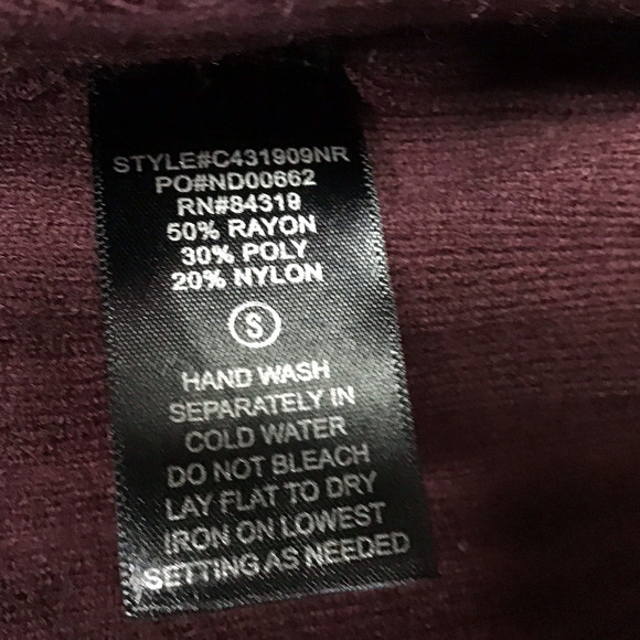 Devotion by Cyrus Womens Small Open Front Cardigan Sweater Burgundy Maroon - Picture 6 of 10